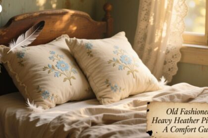 old fashioned heavy feather pillows